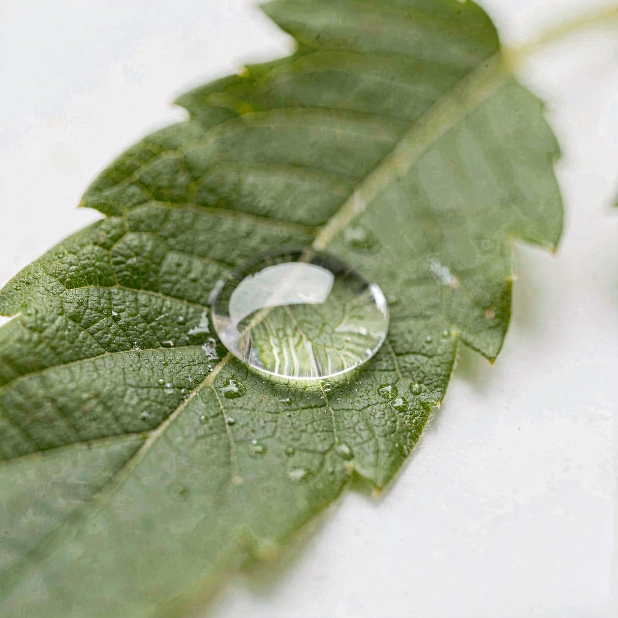 Makrofotografia serum na liściu